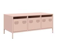 vidaXL Table basse rose 101,5x50x43,5 cm acier laminé à froid