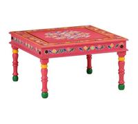 vidaXL Table basse 353762 – Bois de manguier massif peint à la main, rose