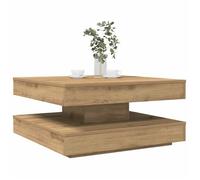 vidaXL Table basse rotative à 360 degrés chêne artisanal 70x70x34,5 cm