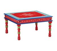 vidaXL Table basse en bois de manguier massif peint à la main Rouge