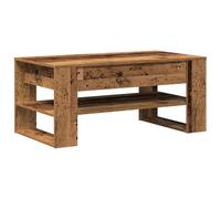 vidaXL Table Basse Rustique en Vieux Bois de Chêne Massif Mobilier Intérieur Élégant Taille Moyenne 102Cm X 55Cm Idéale pour Le Service et la Décoration de Salle de Séjour Tables Rectangulaires