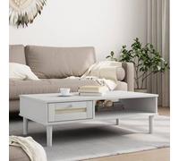 vidaXL Table basse SENJA aspect rotin blanc 100x55x33 cm bois massif
