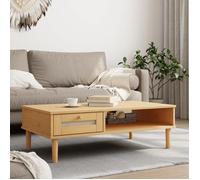 vidaXL Table basse SENJA aspect rotin marron 100x55x33 cm bois massif 358046