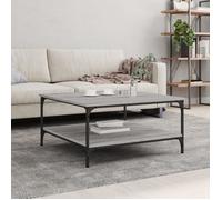 vidaXL Table Basse, Table d'Appoint avec Étagères, Bout de Canapé avec Rangement Salon Salle de Séjour, Moderne, Sonoma Gris Bois d'Ingénierie Gris G