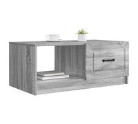 vidaXL Table Basse Sonoma Gris 90 x 50 x 37 cm Bois d'ingénierie, Table Basse Rétro, Design Vintage, Rectangulaire, Salle de Séjour, Rangement, Utilité Multi-Usage, Accent Fonctionnel