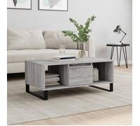 vidaXL Table basse Sonoma – Bois d'ingénierie – 90 x 50 x 36,5 cm – Gris