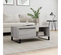 Table Basse, Table d'Appoint avec Compartiment et Tiroir, Bout de Canapé avec Pieds Salle de Séjour, Moderne, Sonoma Gris Bois d'Ingénierie