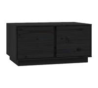 vidaXL Table Basse Noir 80x50x40 cm Bois Massif de pin
