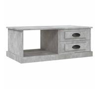 vidaXL Table Basse, Table d'Appoint avec 2 Tiroirs, Bout de Canapé avec Compartiment, Meuble de Salon, Moderne, Gris Béton Bois d'Ingénierie
