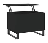 vidaXL Table Basse, Table d'Appoint avec Dessus Relevable, Bout de Canapé avec Pieds, Meuble de Rangement Salon, Moderne, Noir Bois d'Ingénierie