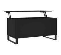 vidaXL Table Basse, Table d'Appoint avec Dessus Relevable, Bout de Canapé avec Pieds, Meuble de Rangement Salon, Moderne, Noir Bois d'Ingénierie