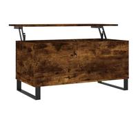 vidaXL Table basse d'appoint à dessus relevable, rangement – Chêne fumé 90×44,5×45 cm