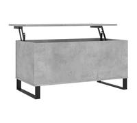 vidaXL Table Basse, Table d'Appoint avec Dessus Relevable, Bout de Canapé avec Pieds, Meuble de Rangement Salon, Moderne, Gris Béton Bois d'Ingénierie