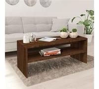 vidaXL Table Basse, Table d'Appoint avec Étagère, Bout de Canapé, Meuble de Rangement Salle de Séjour, Moderne, Chêne Marron Bois d'Ingénierie Marron G