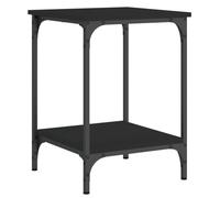 vidaXL Table Basse, Table d'Appoint avec Étagères, Bout de Canapé avec Rangement Salon Salle de Séjour, Moderne, Noir Bois d'Ingénierie