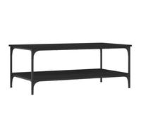 vidaXL Table Basse, Table d'Appoint avec Étagères, Bout de Canapé avec Rangement Salon Salle de Séjour, Moderne, Noir Bois d'Ingénierie