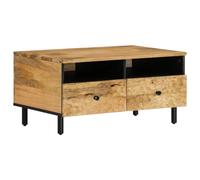 vidaXL Table Basse, Table d'Appoint avec Pieds et Porte, Bout de Canapé avec Rangement, Meuble de Salle de Séjour, Bois de Manguier Massif