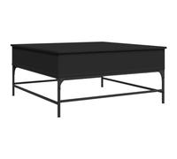 vidaXL Table Basse, Table d'Appoint avec Pieds Réglables, Bout de Canapé avec Compartiments, Moderne, Noir Bois d'Ingénierie et Métal