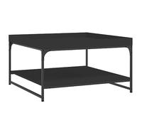 vidaXL Table basse noir 80x80x45 cm bois d'ingénierie et fer 832813