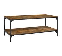 vidaXL Table Basse, Table d'Appoint avec Pieds Réglables, Bout de Canapé, Meuble de Salon Salle de Séjour, Industriel, Chêne Fumé Bois d'Ingénierie
