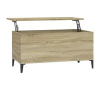 vidaXL Table Basse, Table d'Appoint avec Plateau Relevable, Bout de Canapé avec Compartiment, Meuble de Rangement Salon, Scandinave, Chêne Sonoma Bois d'Ingénierie