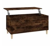 vidaXL Table Basse, Table d'Appoint avec Plateau Relevable, Bout de Canapé avec Compartiment, Meuble de Rangement Salon, Scandinave, Chêne Fumé Bois d'Ingénierie