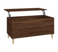 vidaXL Table Basse, Table d'Appoint avec Plateau Relevable, Bout de Canapé avec Compartiment, Meuble de Rangement Salon, Scandinave, Chêne Marron Bois d'Ingénierie