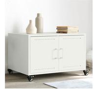 vidaXL Table basse blanche 68x50x43,5 cm acier