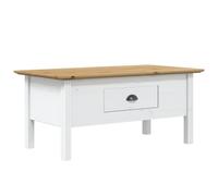 Vidaxl Table Basse Bodo Blanc Et Marron 100x55x45cm Bois De Pin Massif Multicolore