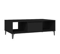 vidaXL Table Basse, Table d'Appoint, Bout de Canapé, Meuble de Rangement Salle de Séjour Salon, Industriel, Noir Bois d'Ingénierie
