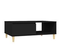 vidaXL Table Basse, Table d'Appoint, Bout de Canapé, Meuble de Rangement Salle de Séjour Salon, Scandinave, Noir Bois d'Ingénierie