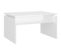 vidaXL Table Basse, Table d'Appoint, Bout de Canapé, Meuble de Rangement Salle de Séjour, Scandinave, Blanc Brillant Bois d'Ingénierie