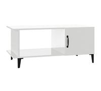 vidaXL Table Basse Table d'Appoint Bout de Canapé Meuble de Salle de Séjour Table de Salon Intérieur Blanc Brillant 90x50x40 cm Bois d'Ingénierie