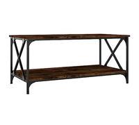 Vidaxl Table Basse Chêne Fumé 100x50x45 Cm Bois D'ingénierie Et Fer Multicolore
