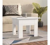 Table Basse, Table d'Appoint Carrée, Bout de Canapé, Meuble Salon Salle de Séjour Maison Intérieur, Blanc Brillant Bois d'Ingénierie 810241