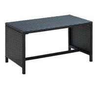 vidaXL Table basse – Table d'appoint de jardin en résine tressée résistante 70x40x38 cm Noir