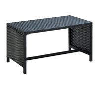 vidaXL Table Basse Table d'Appoint de Jardin Table Basse d'Arrière-cour Terrasse Patio Extérieur Résistant Noir 70x40x38 cm Résine Tressée Noir G