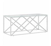 vidaXL Table basse 110x45x45 cm acier inoxydable et verre 349961