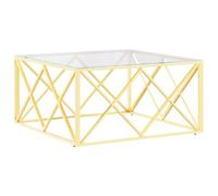 vidaXL Table basse 80x80x40 cm acier inoxydable et verre 349970