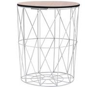vidaXL Table Basse Table d'Appoint Panier de Rangement Table de Canapé Bout de Canapé Table de Salon Maison Intérieur Blanc Ø 47 cm Blanc G