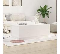 Vidaxl Table Basse Blanc 100x50x35 Cm Bois Massif De Pin Blanc