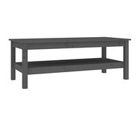 vidaXL Table Basse Table d'Appoint Rangement Table Centrale Bout de Canapé Salon Salle de Séjour Intérieur Gris 110x50x40 cm Bois Massif de Pin