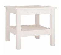 vidaXL Table Basse Table d'Appoint Rangement Table Centrale Bout de Canapé Salon Salle de Séjour Intérieur Blanc 45x45x40 cm Bois Massif de Pin