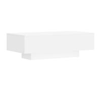 Table Basse Blanche 100x49,5x31 Cm Bois Contreplaqué Multicolore