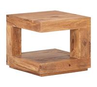vidaXL Table Basse Table d'Appoint Table de Canapé avec 1 Etagère Meuble de Salon Salle de Séjour Maison Intérieur 45x45x40 cm Bois d'Acacia Massif