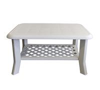 vidaXL Table Basse Table d'Appoint Table de Salon Bout de Canapé Table de Canapé Salle de Séjour Maison Intérieur Blanc 90x60x46 cm Plastique