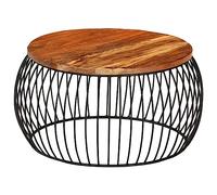 vidaXL Table Basse Table de Chevet Armoire Latérale Buffet Support de Téléphone Bout de Canapé Salon Ø68 cm Bois de Récupération Solide