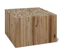 vidaXL Table basse Teck authentique 50x50x35 cm Table d'appoint Brun G
