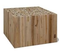 vidaXL Table basse Teck authentique 50 x 50 x 35 cm Brun G