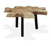 Table Basse Teck Authentique 80 X 70 X 38 Cm Marron